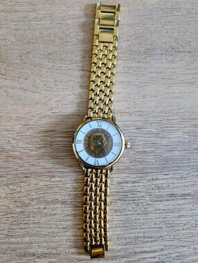 Bellezza Italy Repvbblica Italiana Gold Tone Roman Dial Luxury Coin Watch